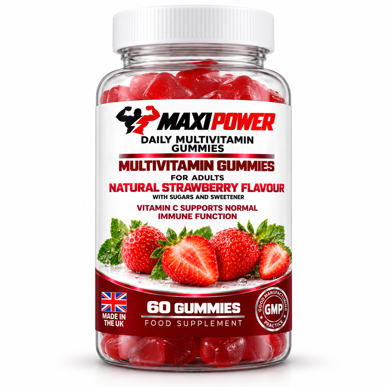 Maxi Power red gummy bottle packshot